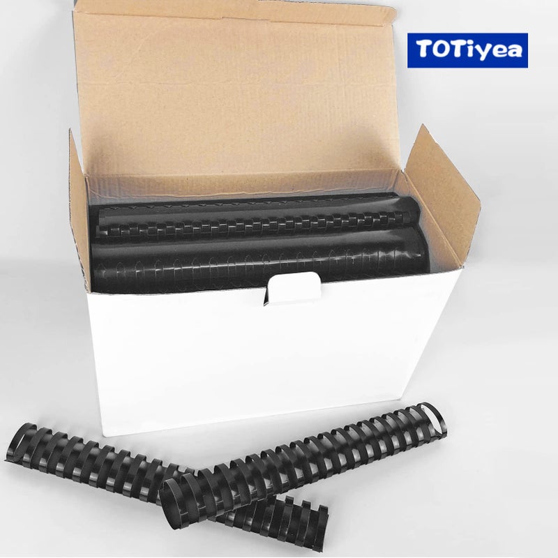 TOTiyea 50 Pack 19 Ring Plastic Binding Combs, 1-1/2 Inch Diameter, 320 Sheet Capacity, Letter Size, Black Comb Binding Spines - Image 2